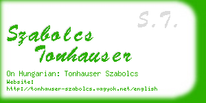 szabolcs tonhauser business card